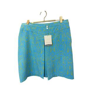 Greg Norman Perfect Fit Skort Turquoise Floral Side‑Zip Size 12 NWT